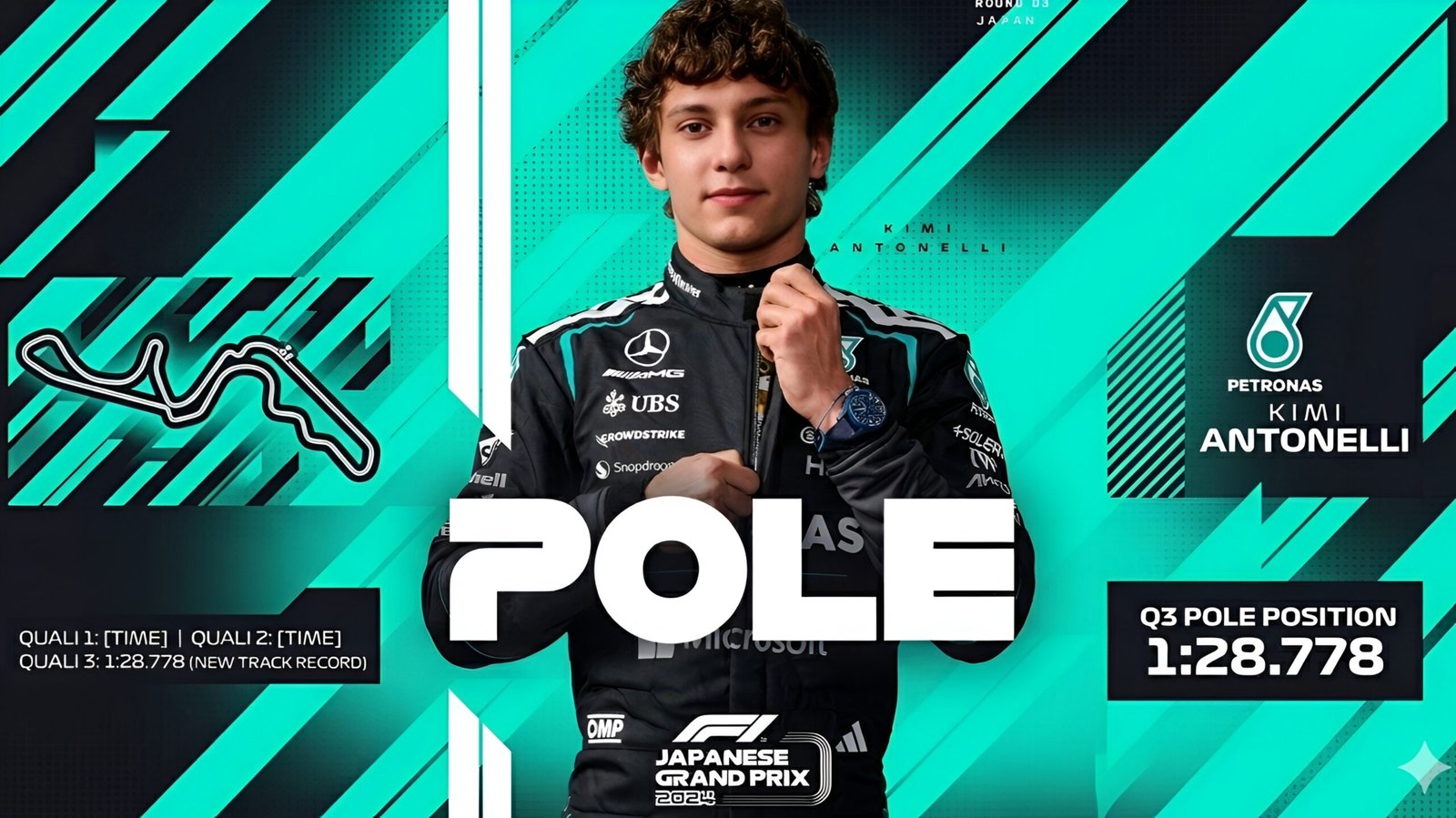 kimi antonelli suzuka pole position japanese grand prix 2026