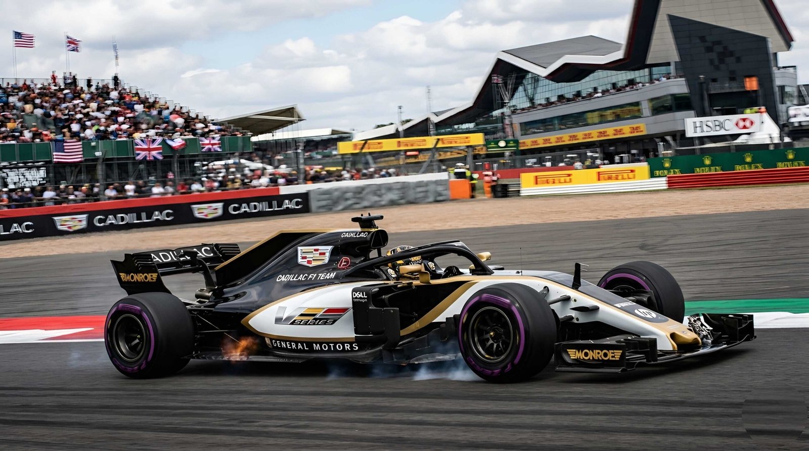 Cadillac F1’s MAC-26: Forging Reliability in the 2026 Season 1 The Cadillac MAC-26 F1 car on track, featuring the iconic black and white V-Series livery.