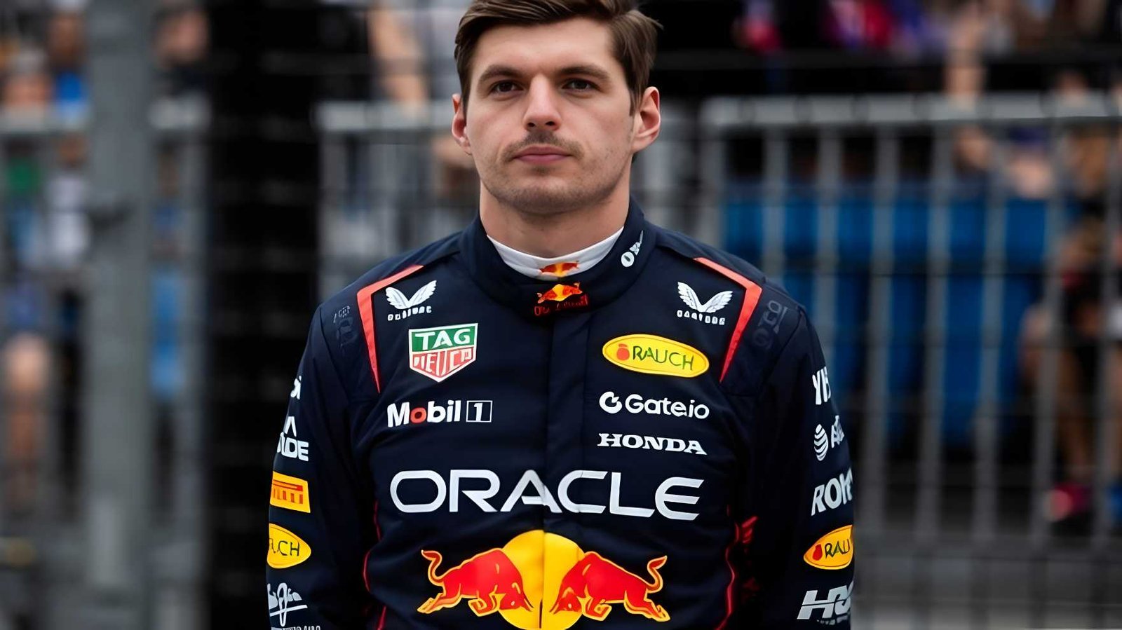 Jean Alesi: F1 2026 Rules Are ‘Holding Back’ Max Verstappen 1 Max Verstappen wearing Red Bull Racing overalls with Oracle, TAG Heuer, Mobil 1, and Honda sponsor logos during F1 2026 season